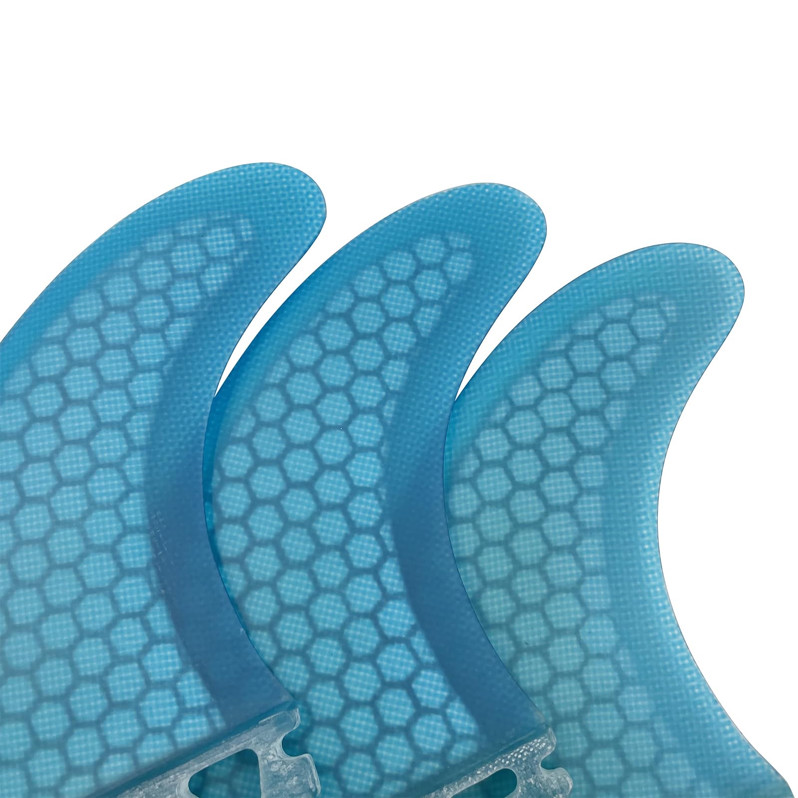 UPSURF Tri Tabla de Surf Aletas Futuro M Tamaño Fibra de Vidrio + Panal G5 propulsor Set (Blanco/Azul/Naranja), Azul