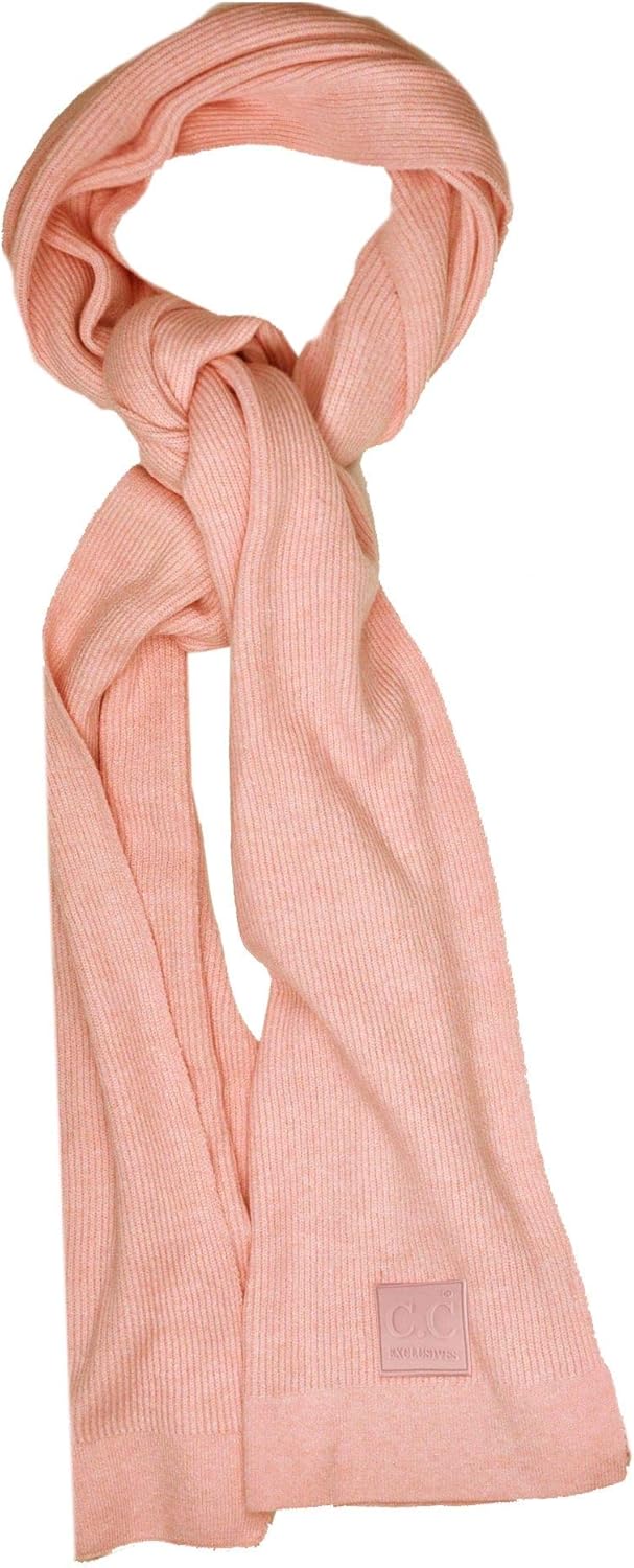 C.C Unisex Winter Thick Ribbed Knit Stretchy Plain Extra Long Scarf Wrap - Image 3