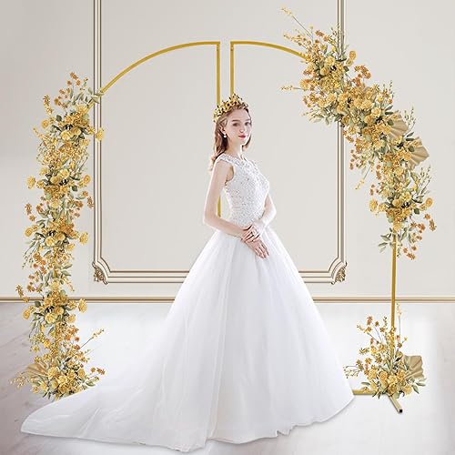 Miniatura 2 de Juego de 2 soportes de arco de metal, soporte de arco dorado para boda, soporte de telón de fondo de arco de globos, marco arqueado para fiesta de