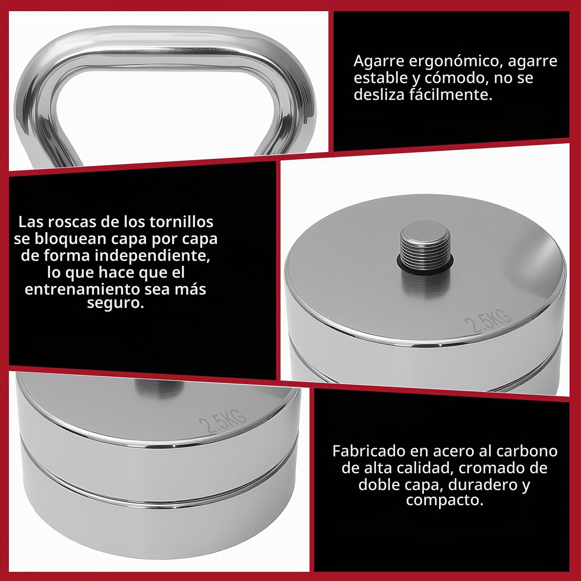 bimiti Kettlebell ajustable 10 kg, juego de pesas rusas 4 en 1, pesa rusa, rango de peso ajustable 3/5/8/10 kg, pesas rusas para entrenamiento de cuerpo completo y entrenamiento de fuerza en casa o en