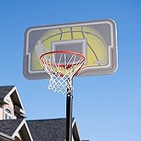 Vista 14 de Lifetime 90992 Aro de baloncesto portátil de altura ajustable de tamaño completo, ajuste telescópico de 7.5 a 10 pies, tablero de impacto de 44