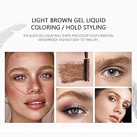 DAGEDA Clear Eyebrow Setting Gel, Brow Fix Gel, Waterproof And Sweat-Proof Eyebrow Repair Liquid Brows Styling Beauty Salon Home Use Makeup, 1.81oz (Clear and Light Brown)