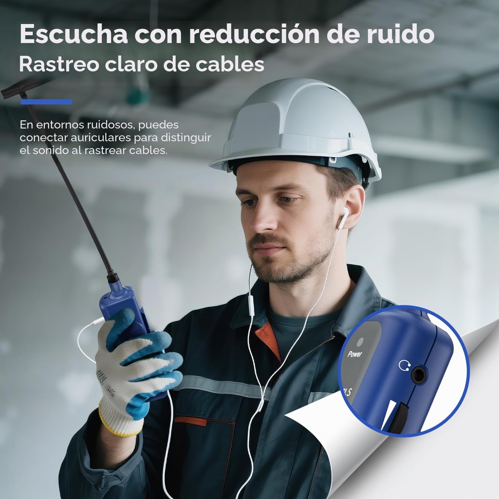 NOYAFA NF-816LS Localizador de Cables Subterráneos - Rastrea Cercas para Mascotas, Cables Eléctricos, de Red y de Riego, Batería de Litio Recargable, Detección Fácil de Rotura de Cables
