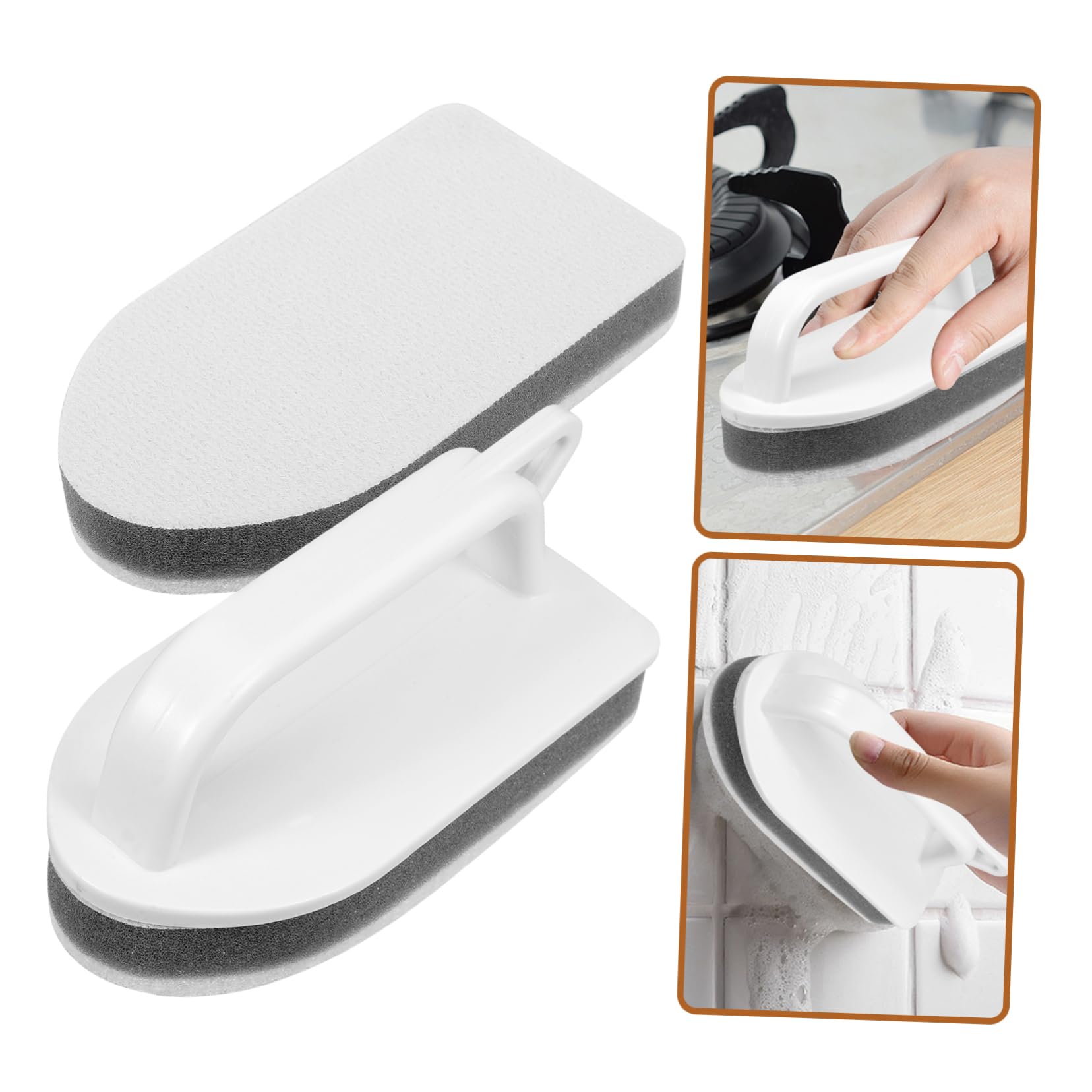 Healeved 4juegos Esponja De Limpieza Multifuncional para Baño y Cocina Cepillo De Mano Cabezal Reemplazable para Bañeras y Azulejos Diseño Ergonómico y Color