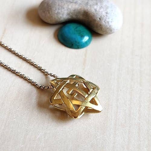 Miniatura 6 de Star of David With Cross Gold Necklace, 3D design Messianic Pendant, Jewish Christian interfaith Jewelry