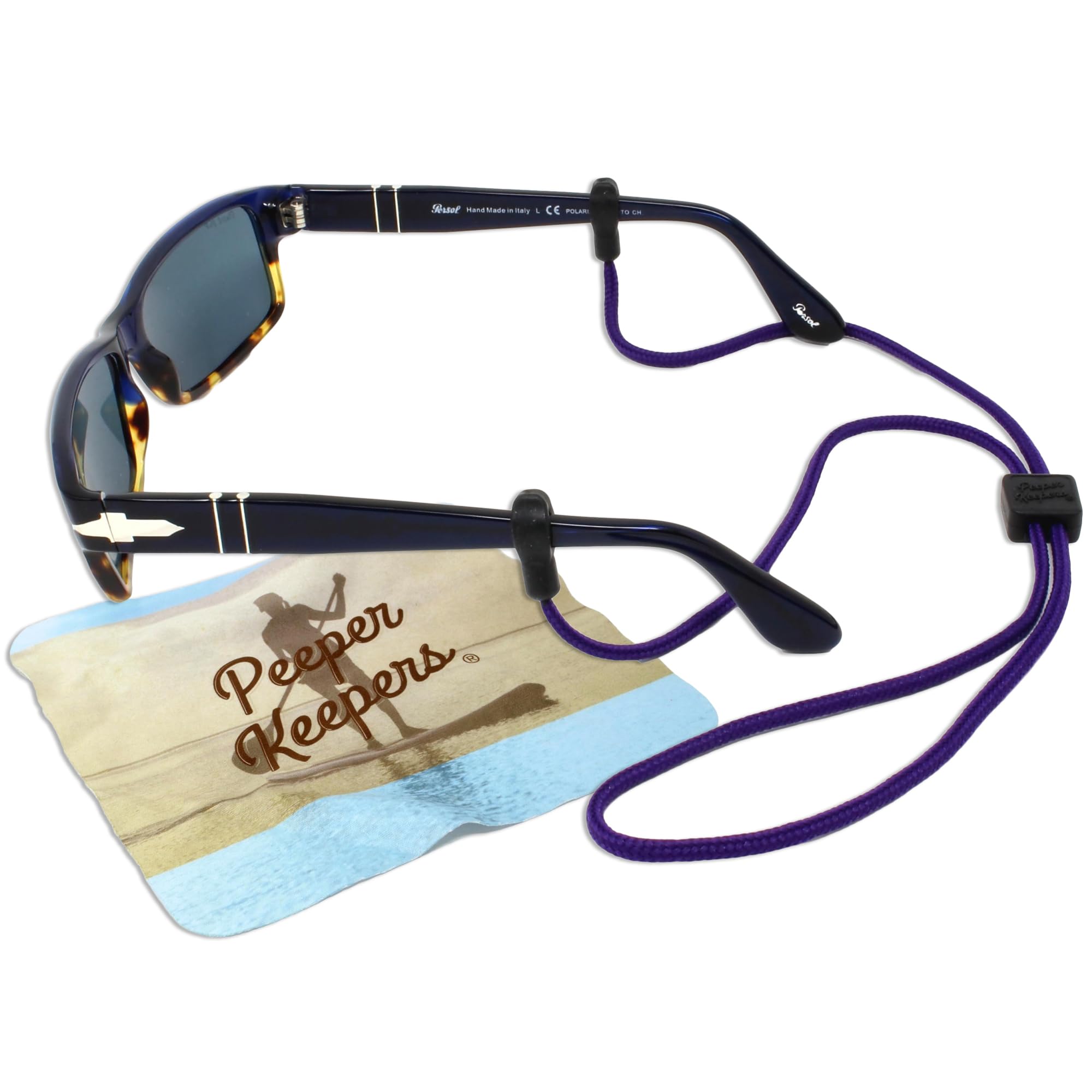 Eyeglass Retainer &amp; Sunglass Holder Supercord Adjustable w/Microfiber Cloth