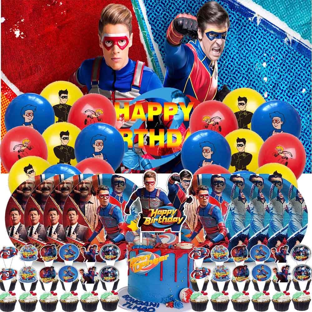 Generic Birthday Party Supplies Plates for Henry Danger Decorations Cake Topper Banner Decor Backdrop Balloons