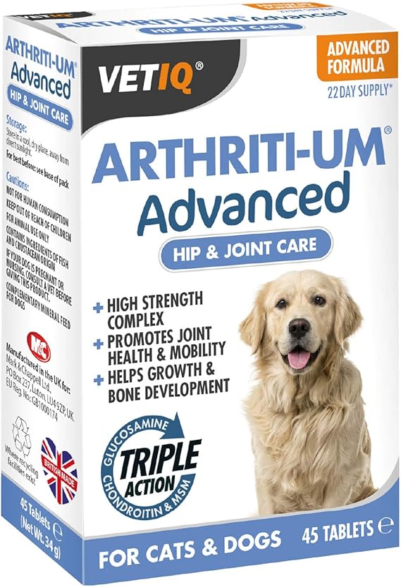VetIQ ArthritiUm Advanced Hip & Joint Care, 45 Tablets, Dog & Cat