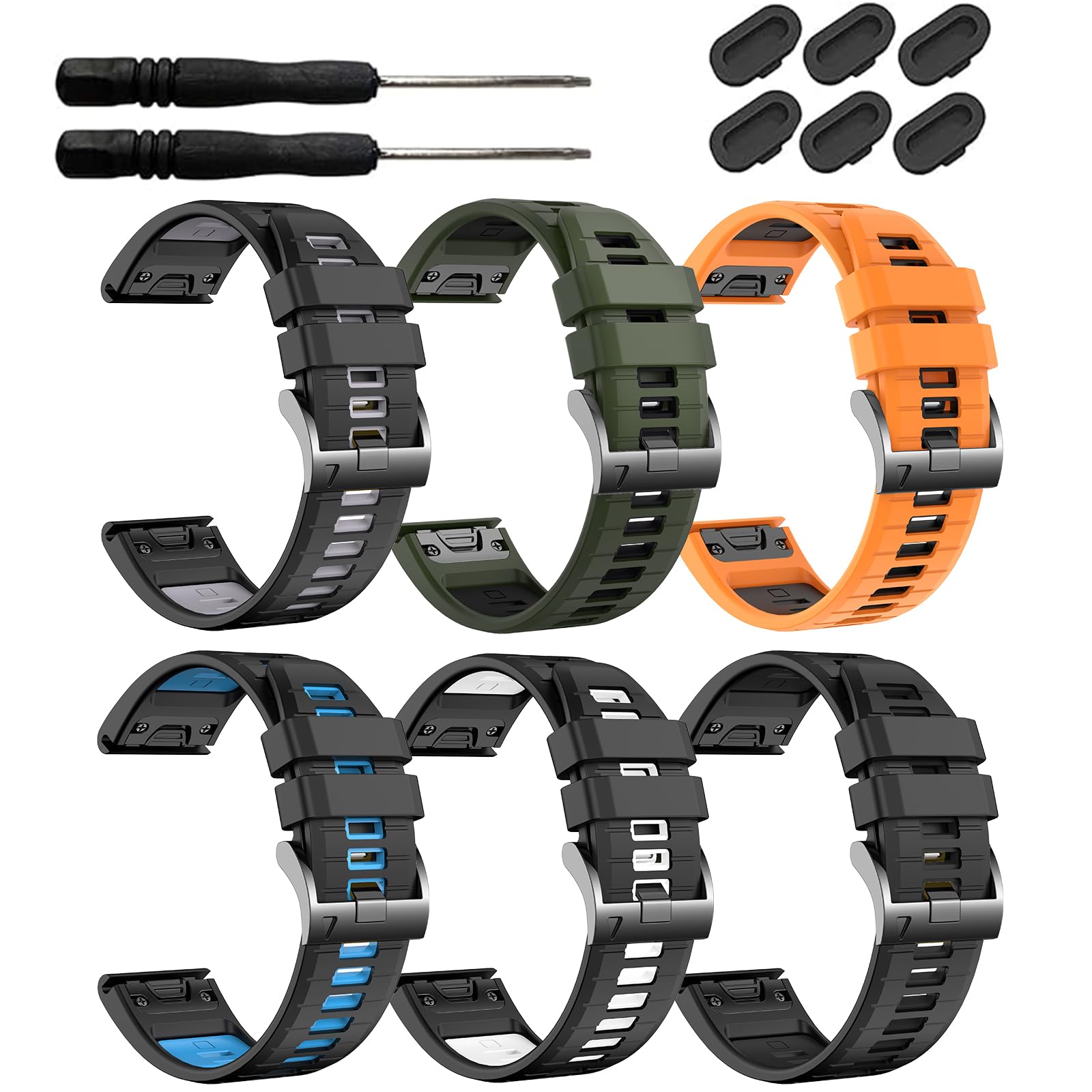 EZMVZKU 22mm Quickfit Watchbands for Garmin Fenix 8 AMOLED 47mm/7/7 pro/6/6 pro/5/5 Plus,Silicone Sport Straps for Forerunner 965/955/945/Approach S62/S70/tactix 8 47mm/Descent G2/quatix 7 Pro/7/6/5