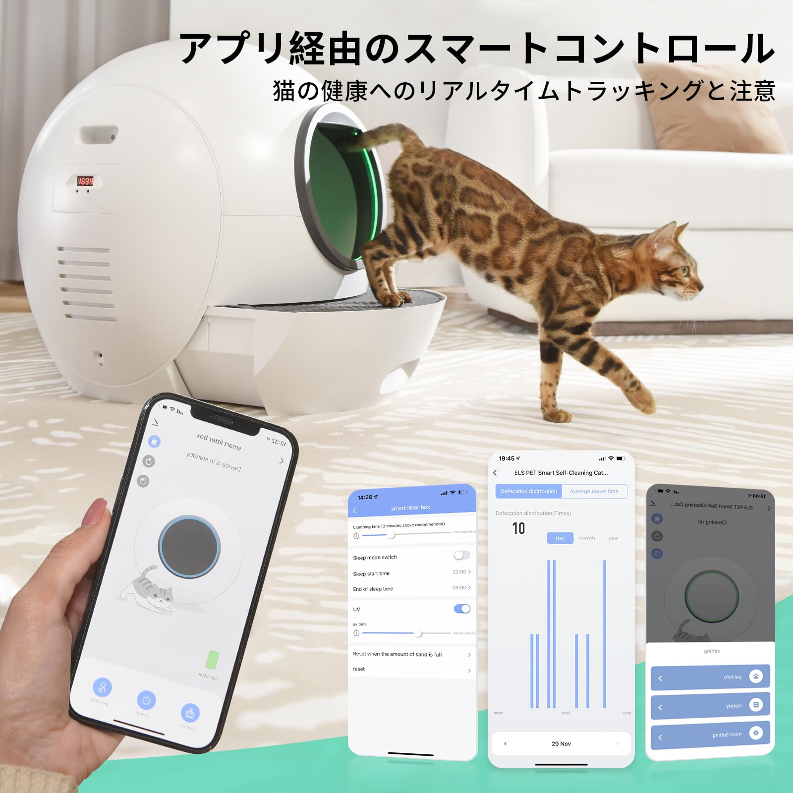 Amazon | 2024 最新バージョン 猫トイレ 自動 60Lスマート KungFuPet  