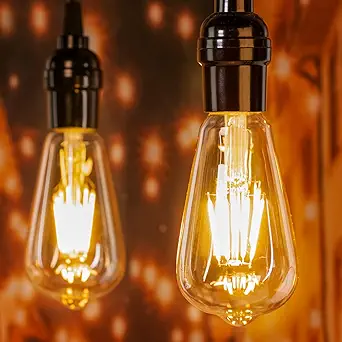 Brightown 6 Pack LED Edison Light Bulbs, 6W, Equivalent 60W, High Bright 2700K Warm White,750 Lumens, Non-Dimmable, E26 Base ST58 Antique Filament Bulbs with 80+ CRI for Ceiling Fan Bathroom Porch