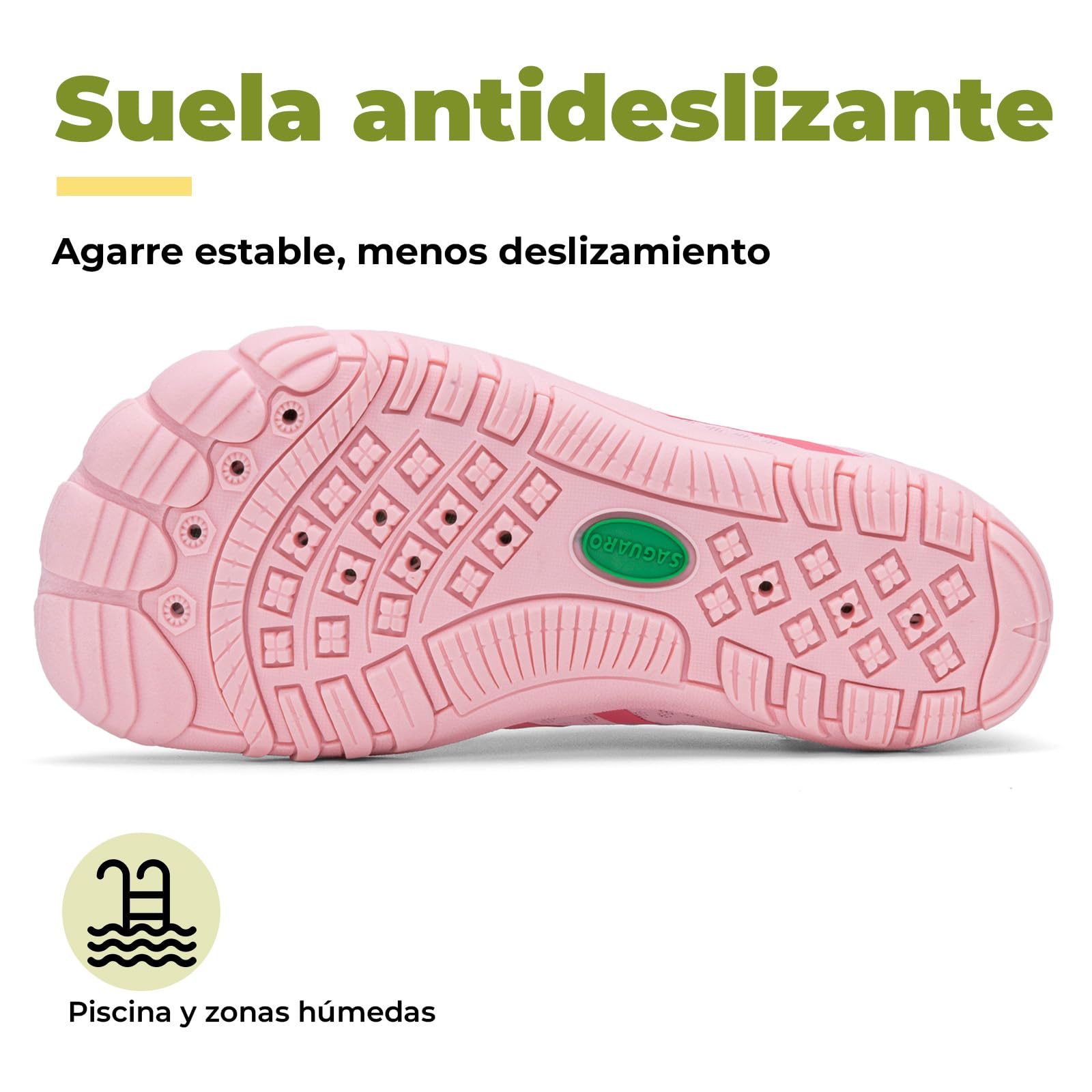 SAGUARO Zapatos de Agua Barefoot para Niños, Escarpines Acuáticos con Puntera Ancha y Secado Rápido para Verano y Actividades Acuáticas, Gr.25-36