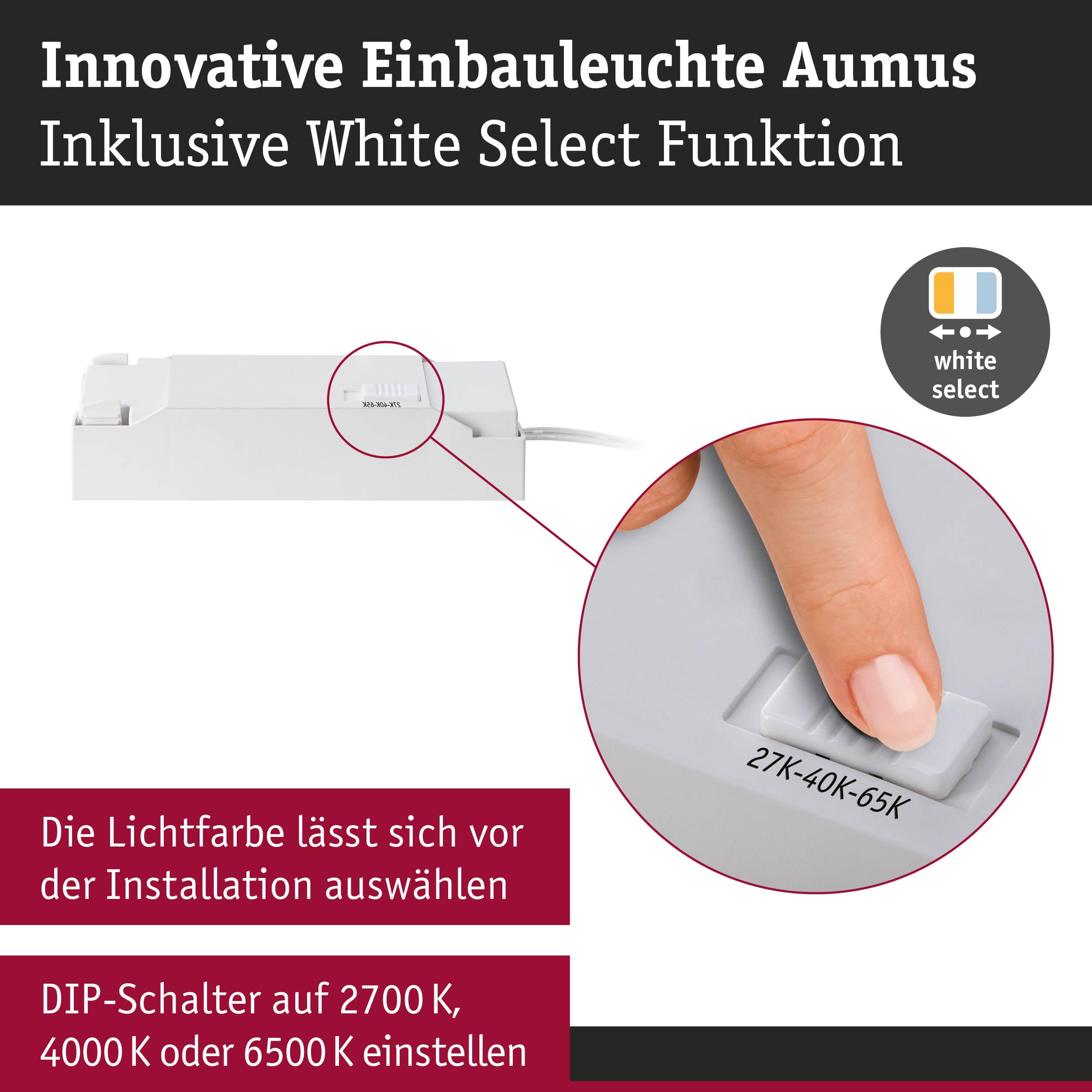 Paulmann EBL Set Aumus schwenkbar LED 3x750lm 2700-6500K 5W 230V Chrom matt