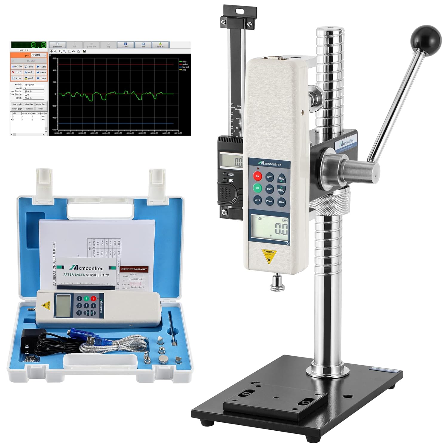 Mxmoonfree 500N Digital Force Gauge Push Pull Gauge with Force Gauge