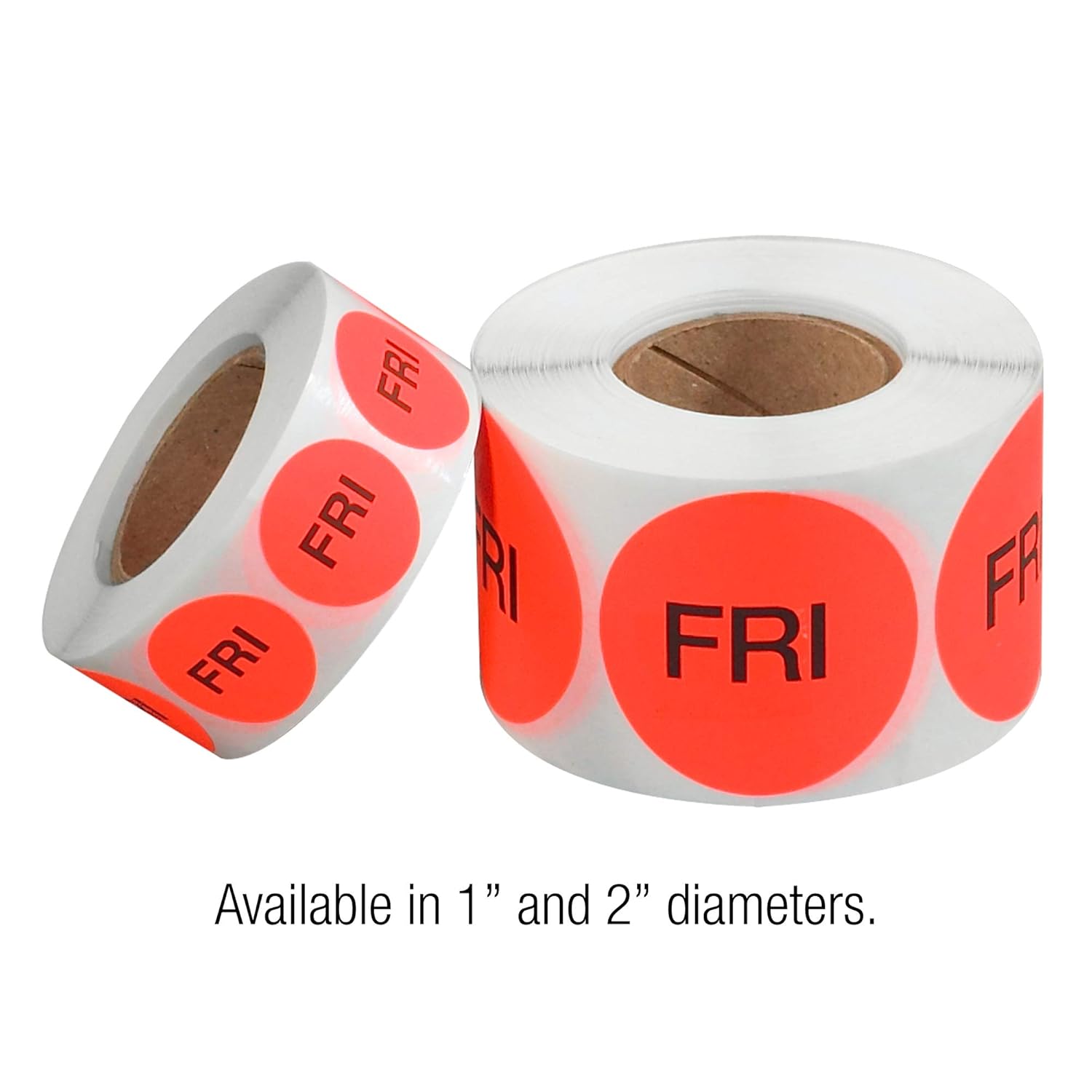 Partners Brand PDL6541 Tape Logic Inventory Circle Labels, Days of The Week, "FRI", 1", Fluorescent Red (Pack of 500)