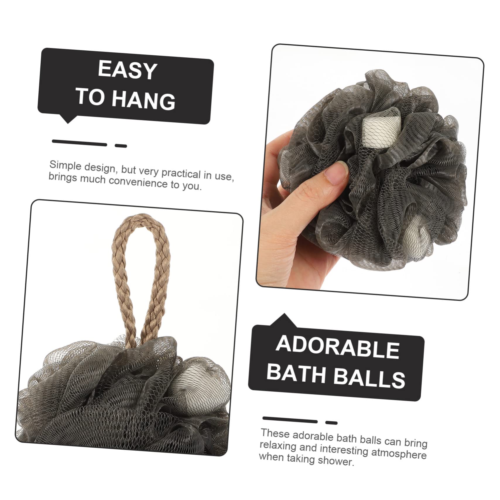 PartyKindom 4Pcs Exfoliating Bath Loofah Balls Soft Wash Sponge Durable Cleaning Accessories for Relaxing Shower Experience Lightweight and Portable Bathing Tool Random Color