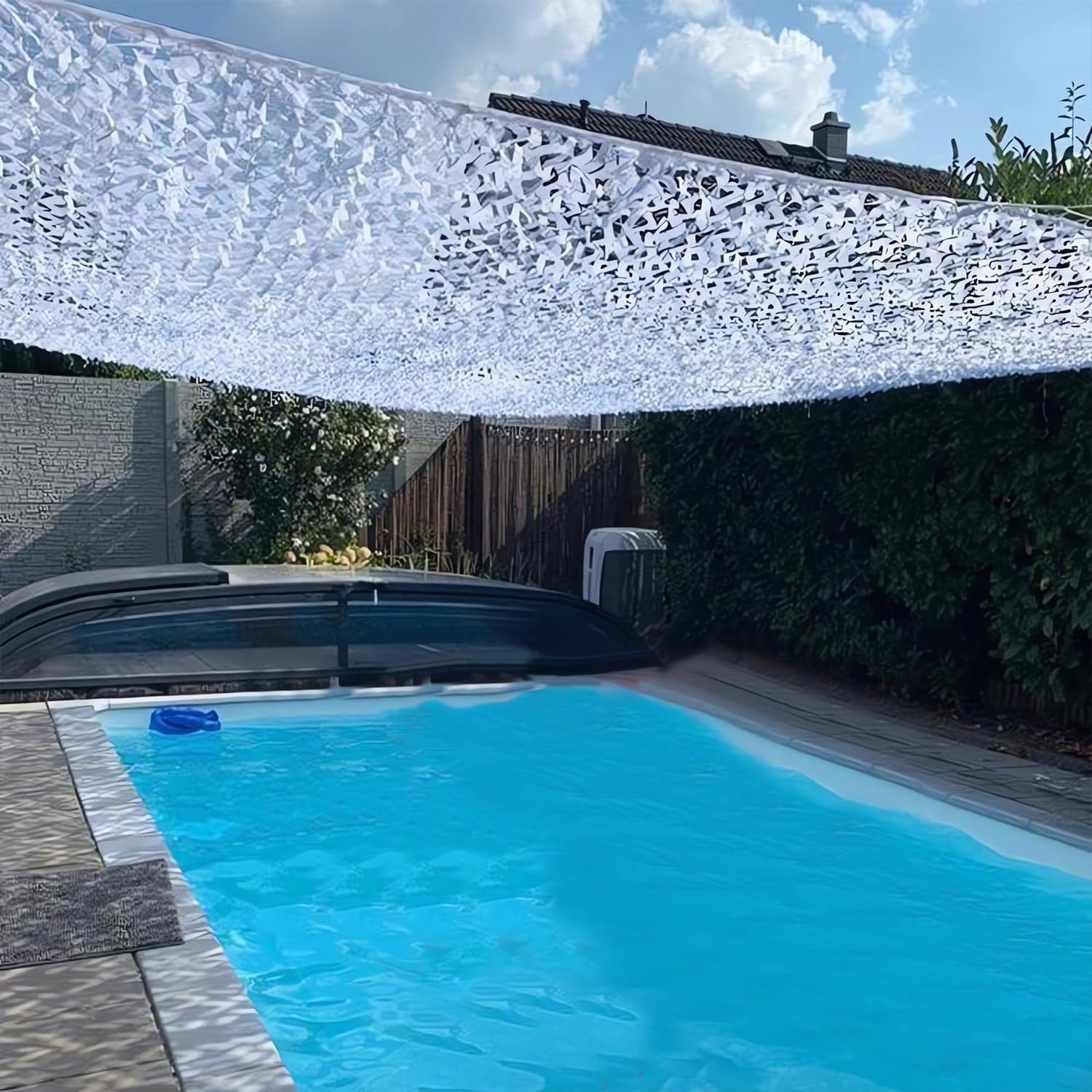 Red de camuflaje militar blanco/nieve 2x2m 6.6x6.6ft anti-UV protección solar para terraza jardín