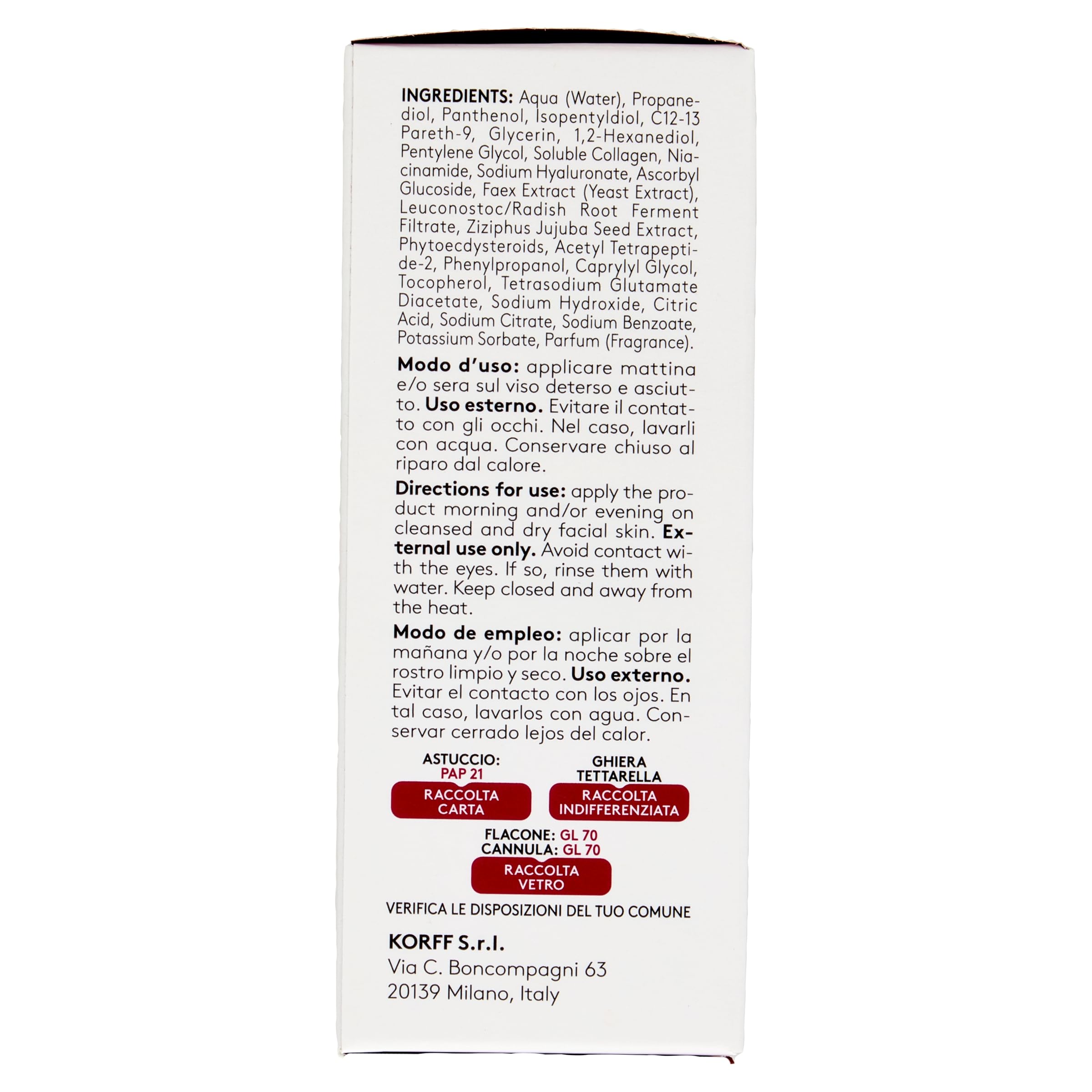 Korff Anti-Aging Gesichtsserum, Collagen Age Filler, intensive Korrektur gegen Falten und tiefe Feuchtigkeit, Meereskollagen, Hyaluronsäure und Vitamine, 30 ml