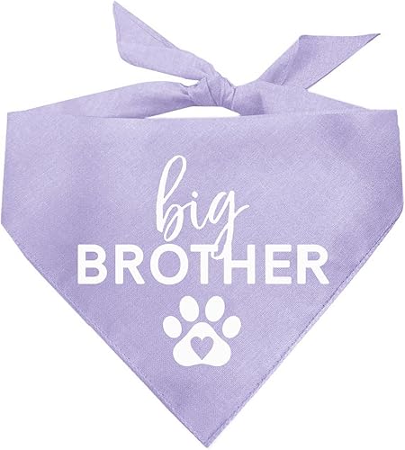 Miniatura 10 de Big Brother with Heart Paw Gender RevealBaby Announcement Dog Bandana (Baby Pink, OS 87)