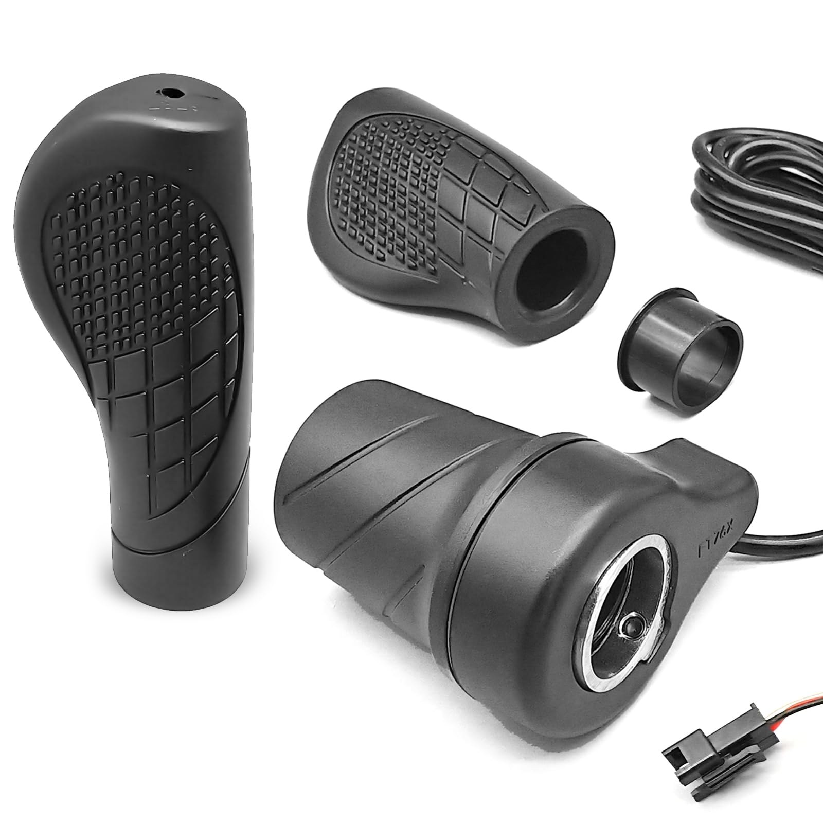 HUDAMZKY Electric Bicycle Left Handle 76X Half Twist Throttle 24V 36V 48V 60V 72V SM Connector for E Bikes or Folding Electric Scooter