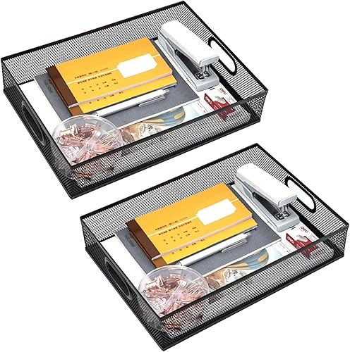 EsOfficce Organizador de cajones de escritorio bandeja organizadora de escritorio de malla organizador de archivos de oficina organizador de