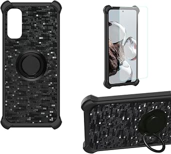 bojioderf Case for Ans Artia Sp545c Sl003as Phone Case Cover [with Tempered Glass Screen Protector] PC + Silicone [360 Metal Ring, Magnetic Car Mount] TZZH-HEI