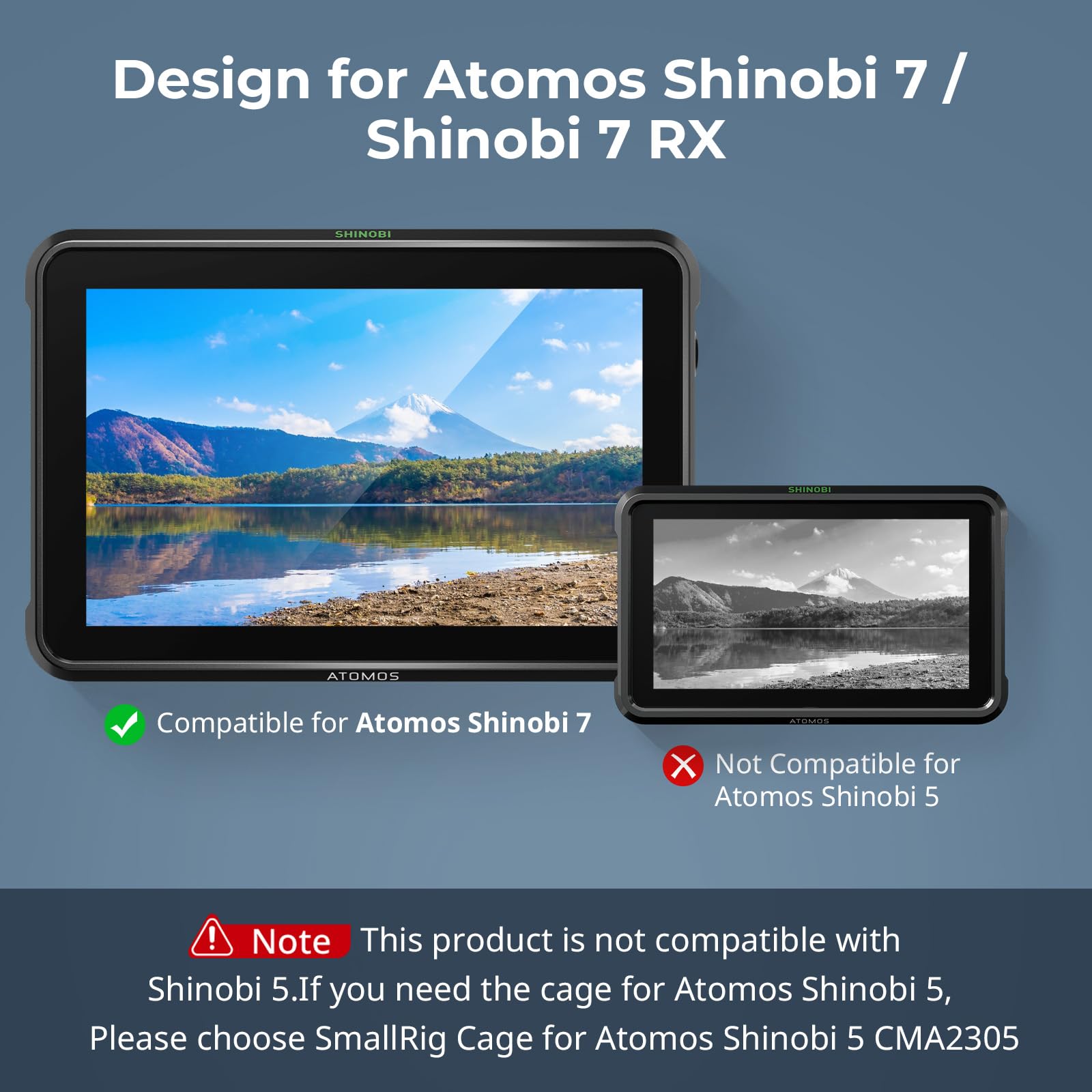 Amazon.com: SmallRig Monitor Cage for Atomos Shinobi 7 / Shinobi 7