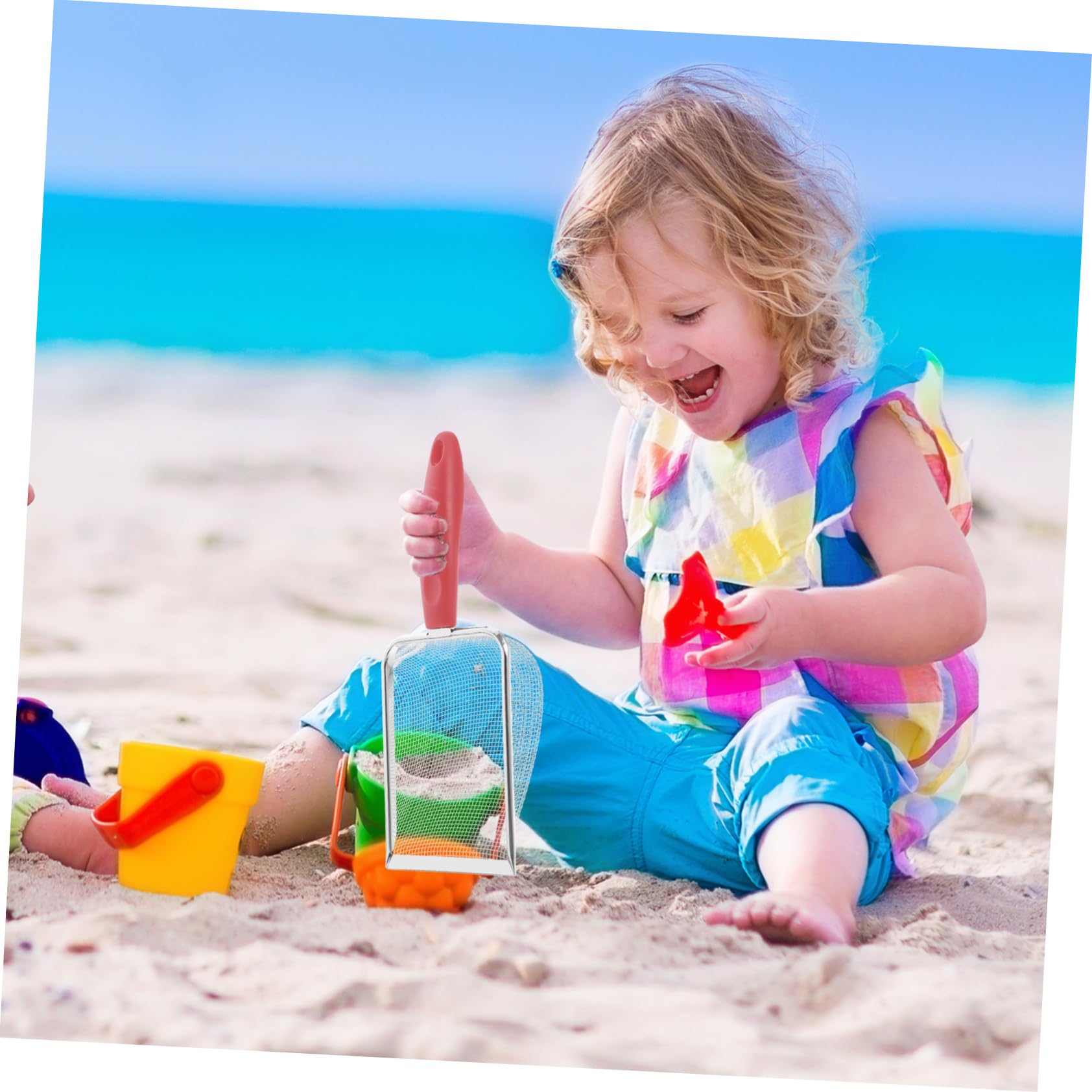 Gogogmee Lightweight Beach Shovel Tool for Mesh Sand for Collecting Seashells and Handle Beach