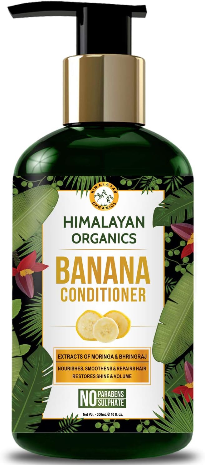 Himalayan Organics Banana Conditioner for Dry and Frizzy Hair | Hydrating & Nourishing Damaged Hair | NO Sulphate & Parabens | 300ml