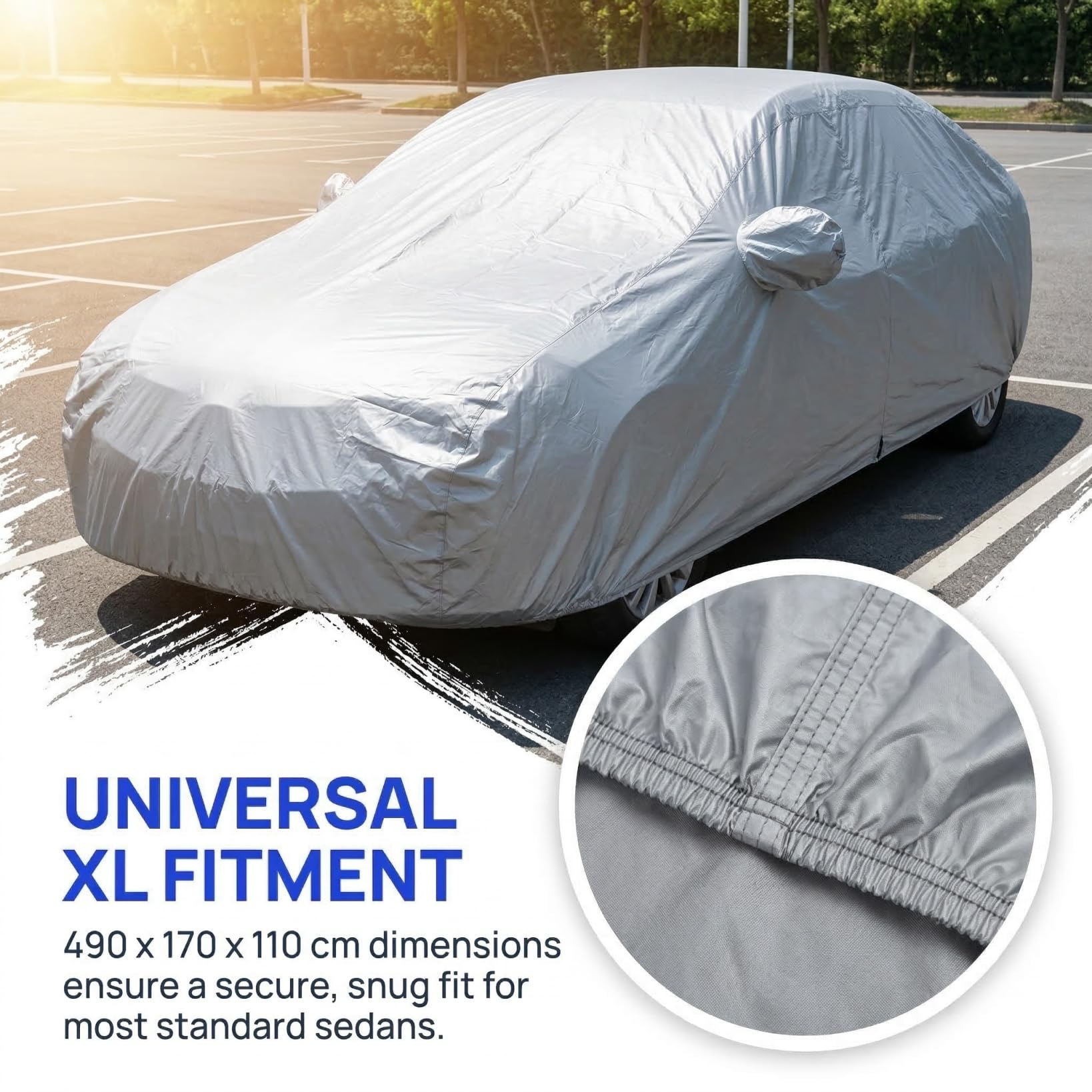 STOBOK Universelle Autoabdeckung, 490 x 170 x 110 cm WasserdichtAutoplane Outdoor, UV-Schutz Abdeckplane Auto Winter Sommer, Faltgarage Car Cover - XL
