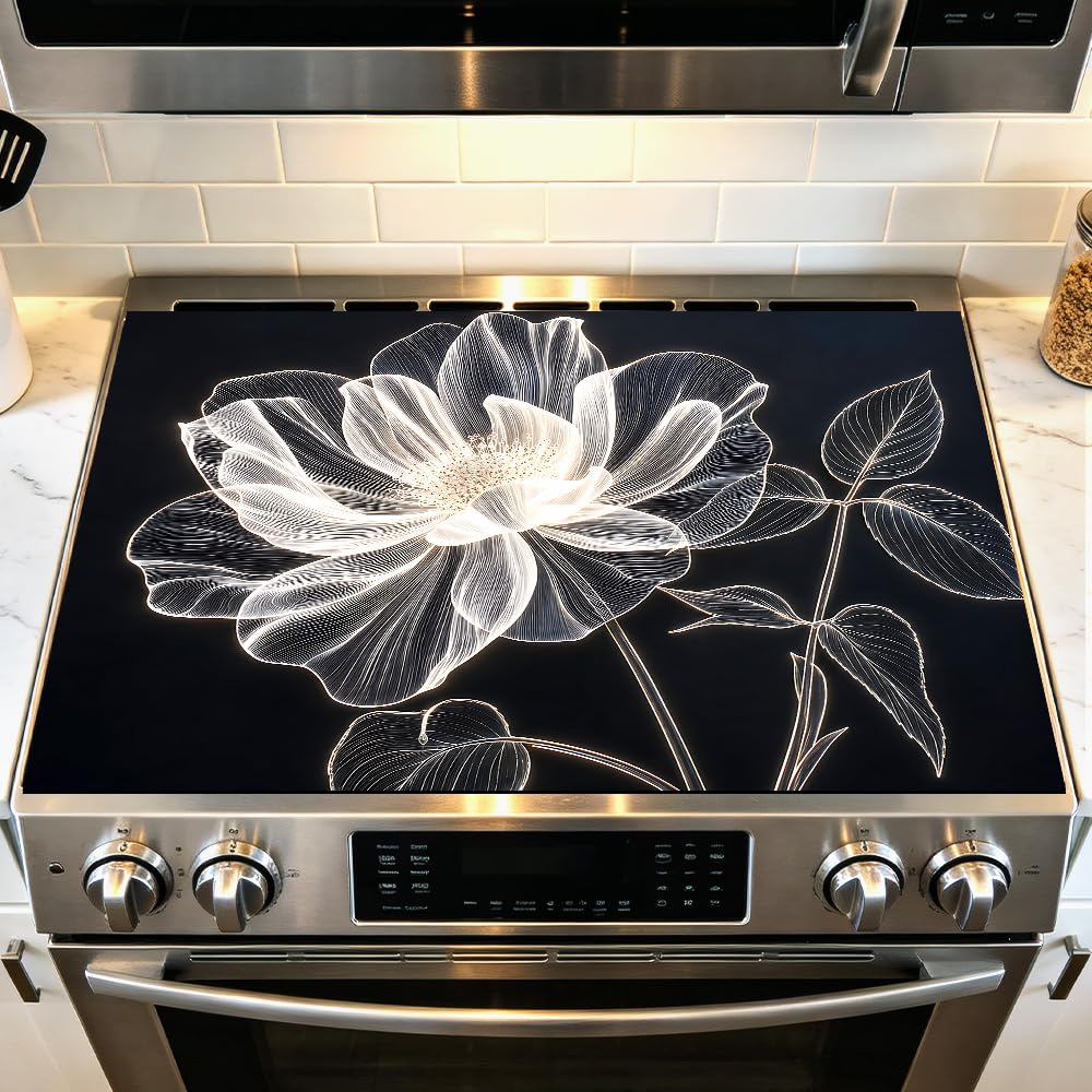 Floral Stove Top Covers for Electric Stove, 28.4x20.5 in