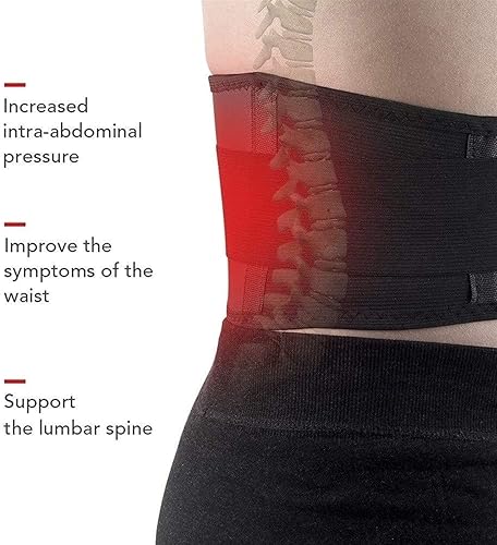 Miniatura 6 de Soporte de espalda baja con placa de acero para aliviar el dolor, elasticidad ajustable, cinturón de apoyo lumbar, hombres y mujeres, levantamiento