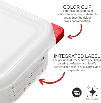Araven Airtight Container, Food Pan with Lid for Storage in Kitchen and Restaurant, Full Size 6 Deep, 6 Count, Clear