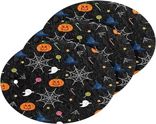 Halloween Pumpkins Ghost Spider Kitchen Sponges Cleaning Dish Sponges Non-Scratch Scrubber Sponge for Kitchen Bathroom Cars, pack of 3