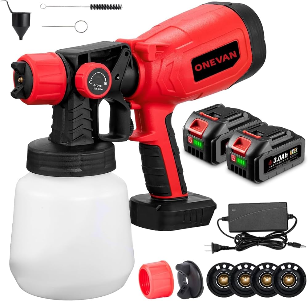 Amazon | ONEVANコードレススプレーガン 21V電動スプレーガン
