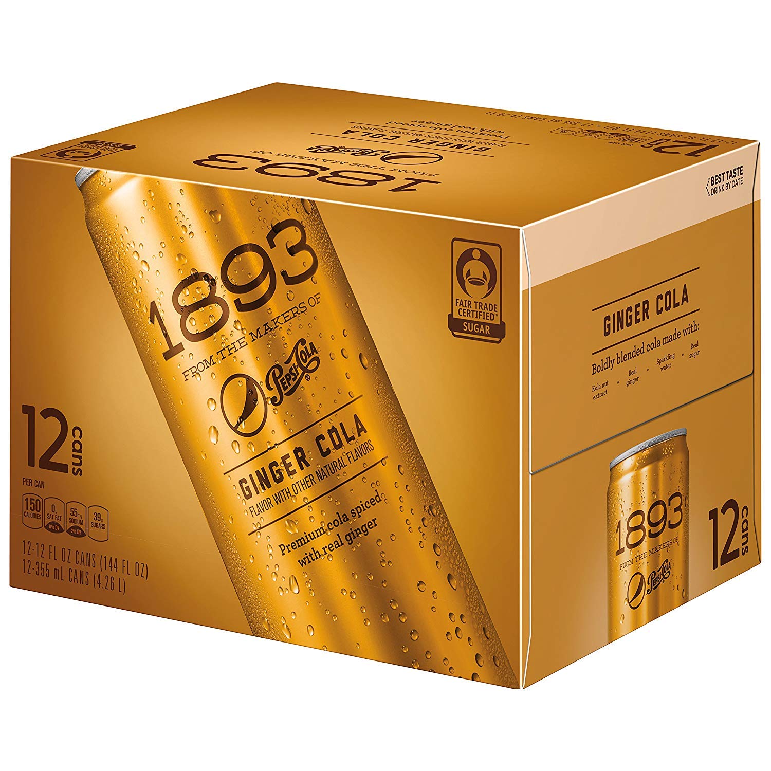 Pepsi-Cola 1893, Ginger (12 Ounce Cans, Pack Of 12)