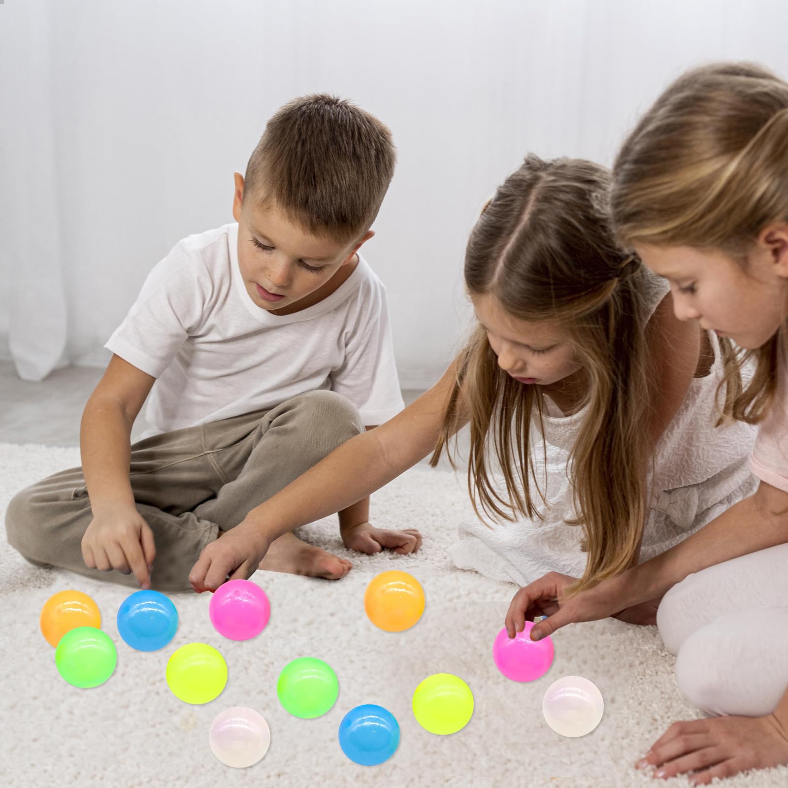 12 Pack Glorbs Balls, Sticky Balls Ceiling Glow in The Dark Fidget Toys, Super Soft Sticky Glows Ball - Image 4