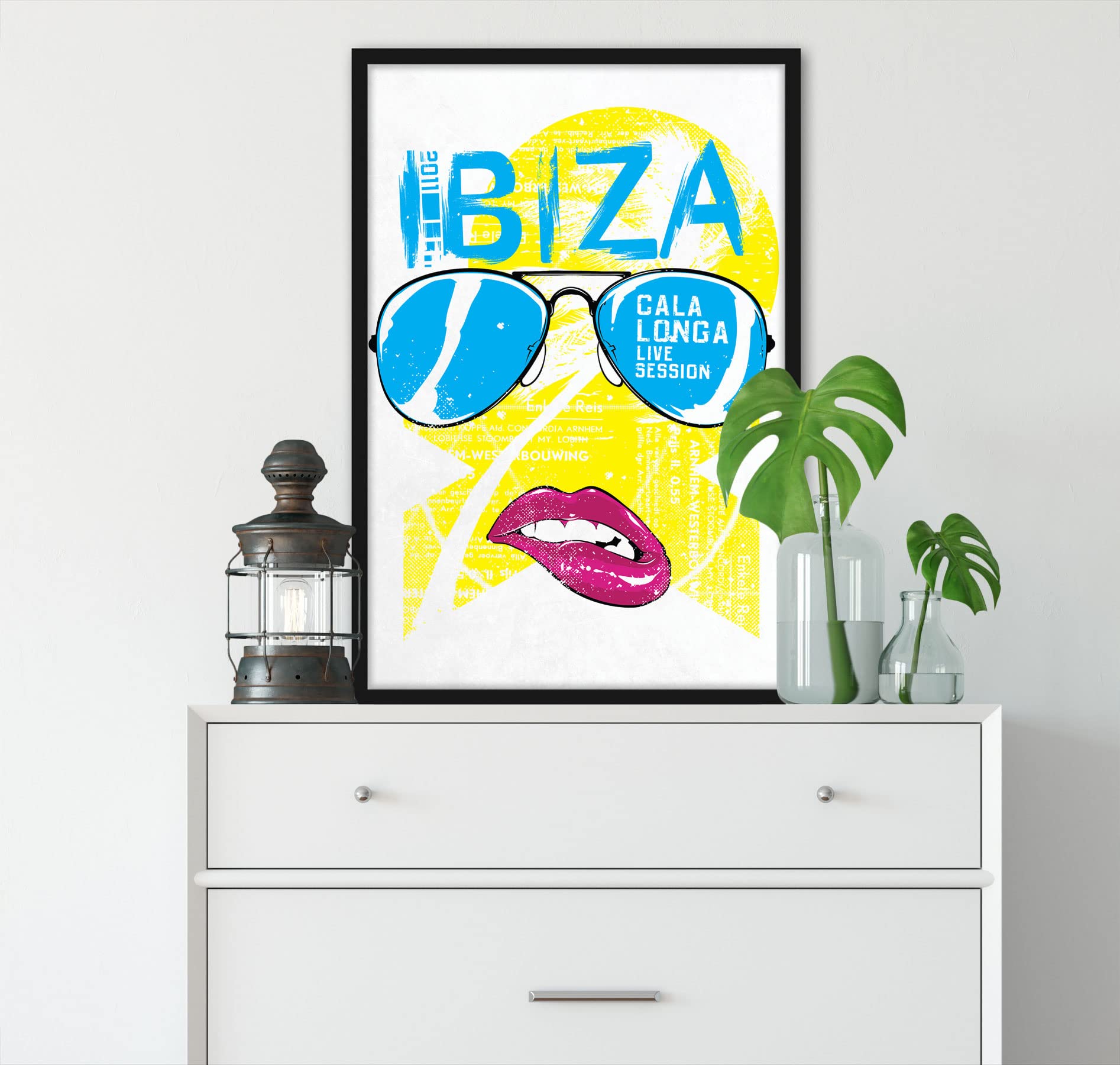 Ibiza Light - Poster con cornice, formato 80 x 60 cm, stampa artistica incorniciata
