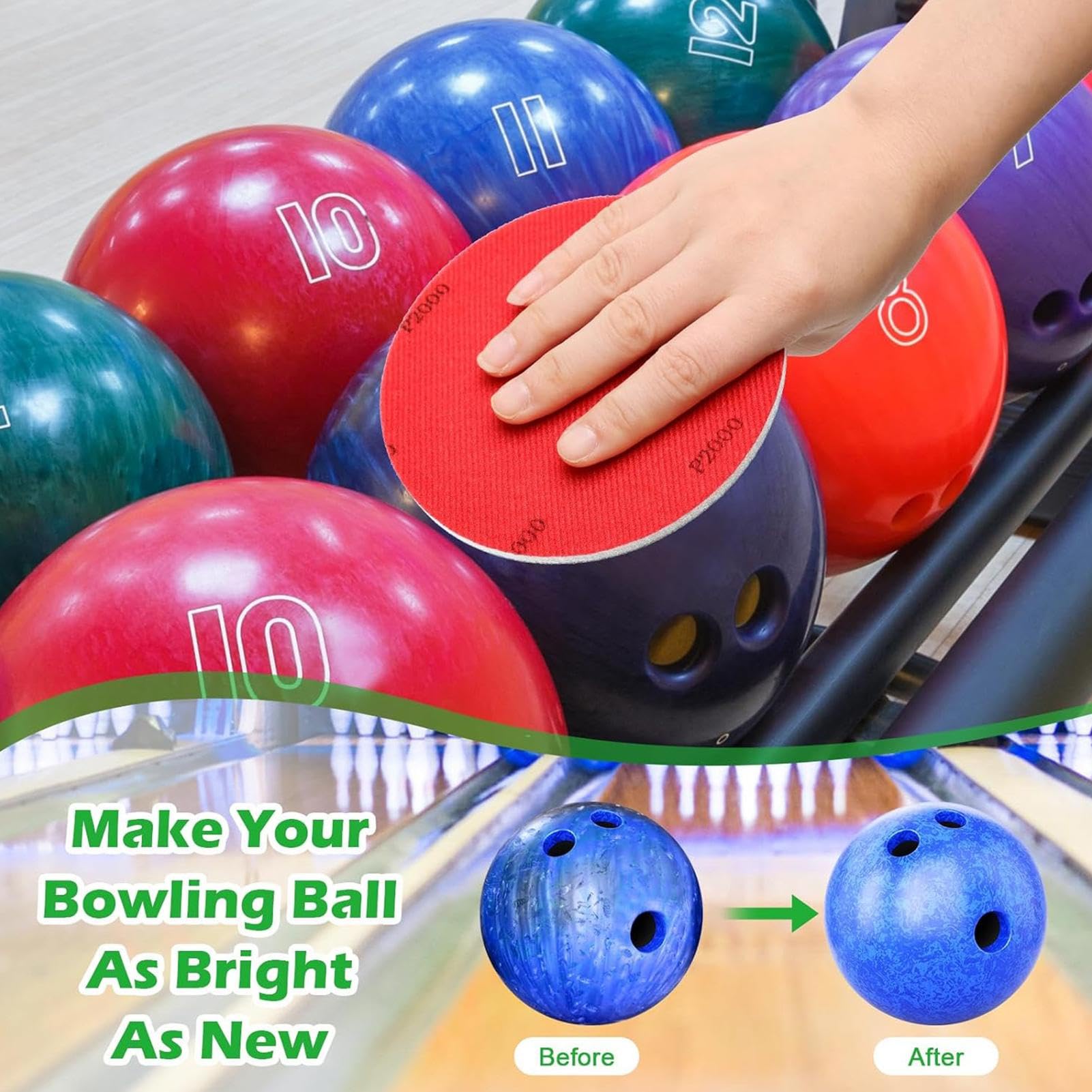 Generisch Bowling Ball Cleaning Kit – Universal Reusable Portable Professional | Dirt Remover Bowling Ball Cleaner,for Daily Training Competitions Festival Event Home Entertainment
