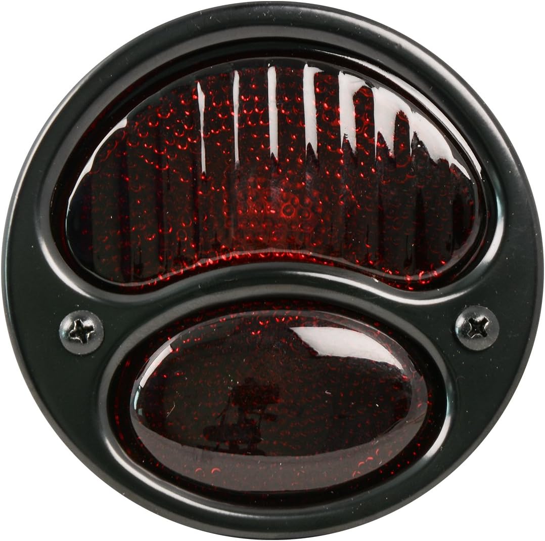 KNS Accessories KA0023 Black 12V Duolamp Tail Light for Ford Model A with Red Glass Lens and License Light