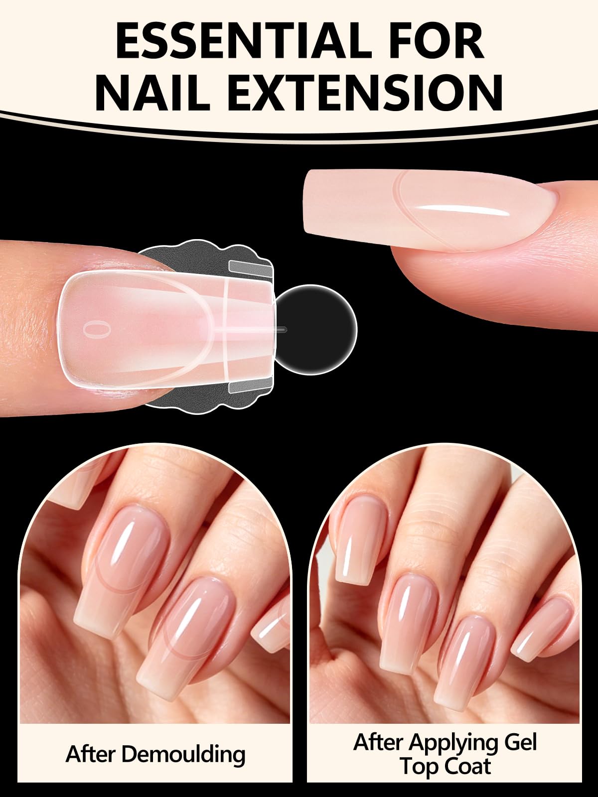 EBANKU 280PCS Sandwich Dual Form, Tip Unghie Finte Traslucido Double Top & Bottom Design Corte Coffin Nail Form Per Estensione Rapida Delle Unghie Casa o Salone - 5