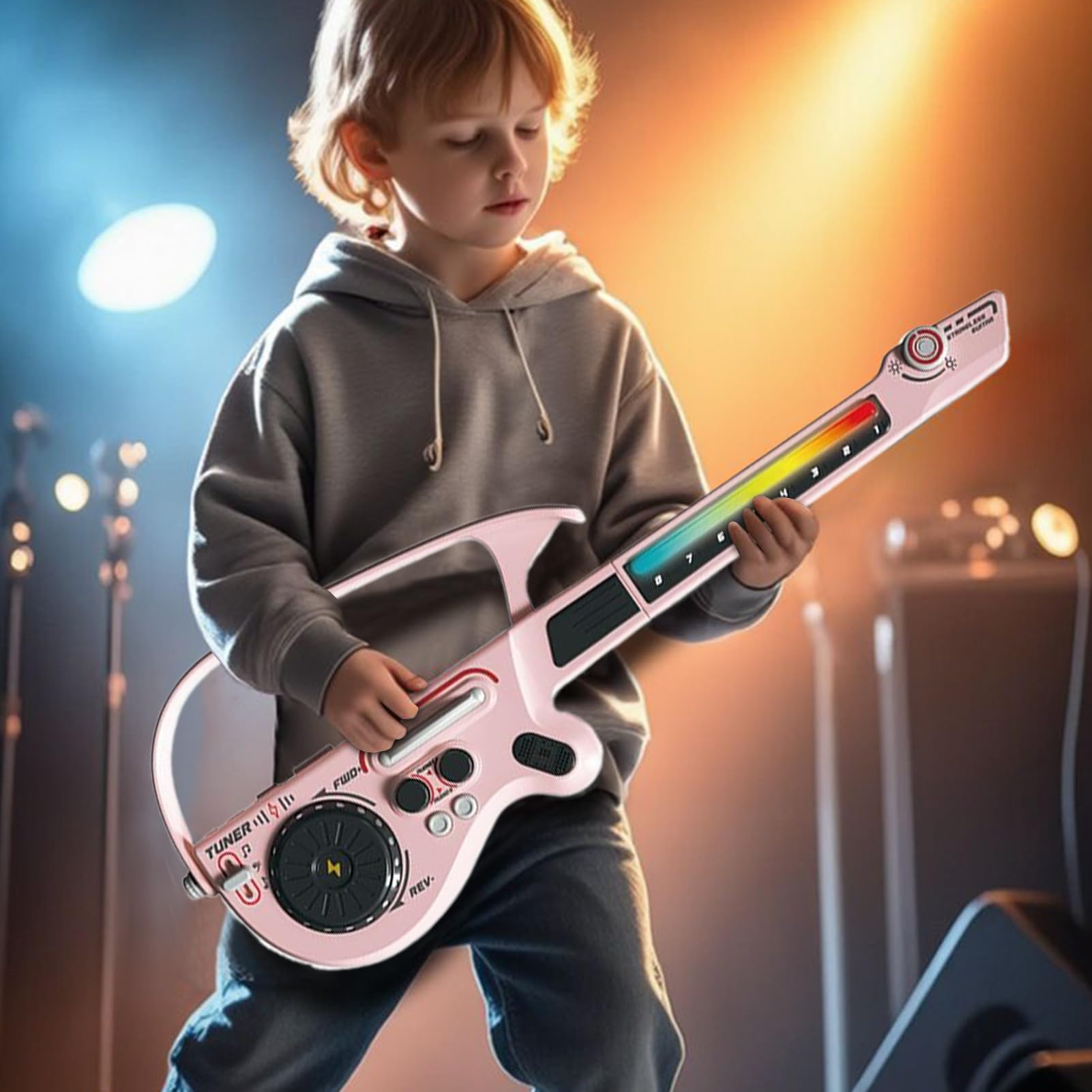 Chitarra per,Strumento Musicale Senza Fili - Set Musicale per Chitarra Bassa,per Adolescenti Principianti Casa Viaggio Sala Corsi Natale