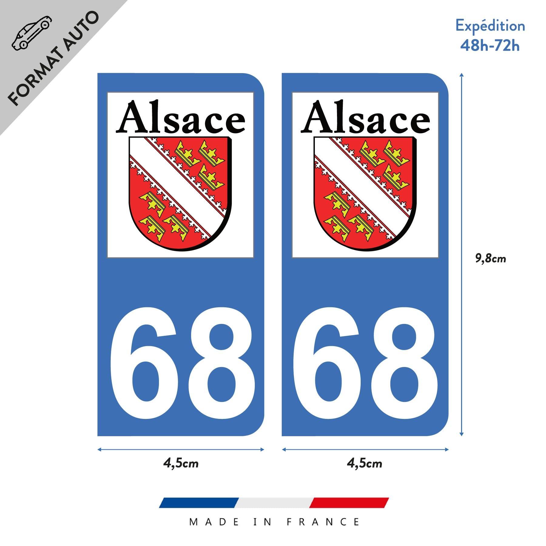 1 STICKER VAN DRAPEAU FLOTTANT ALSACE - Norauto
