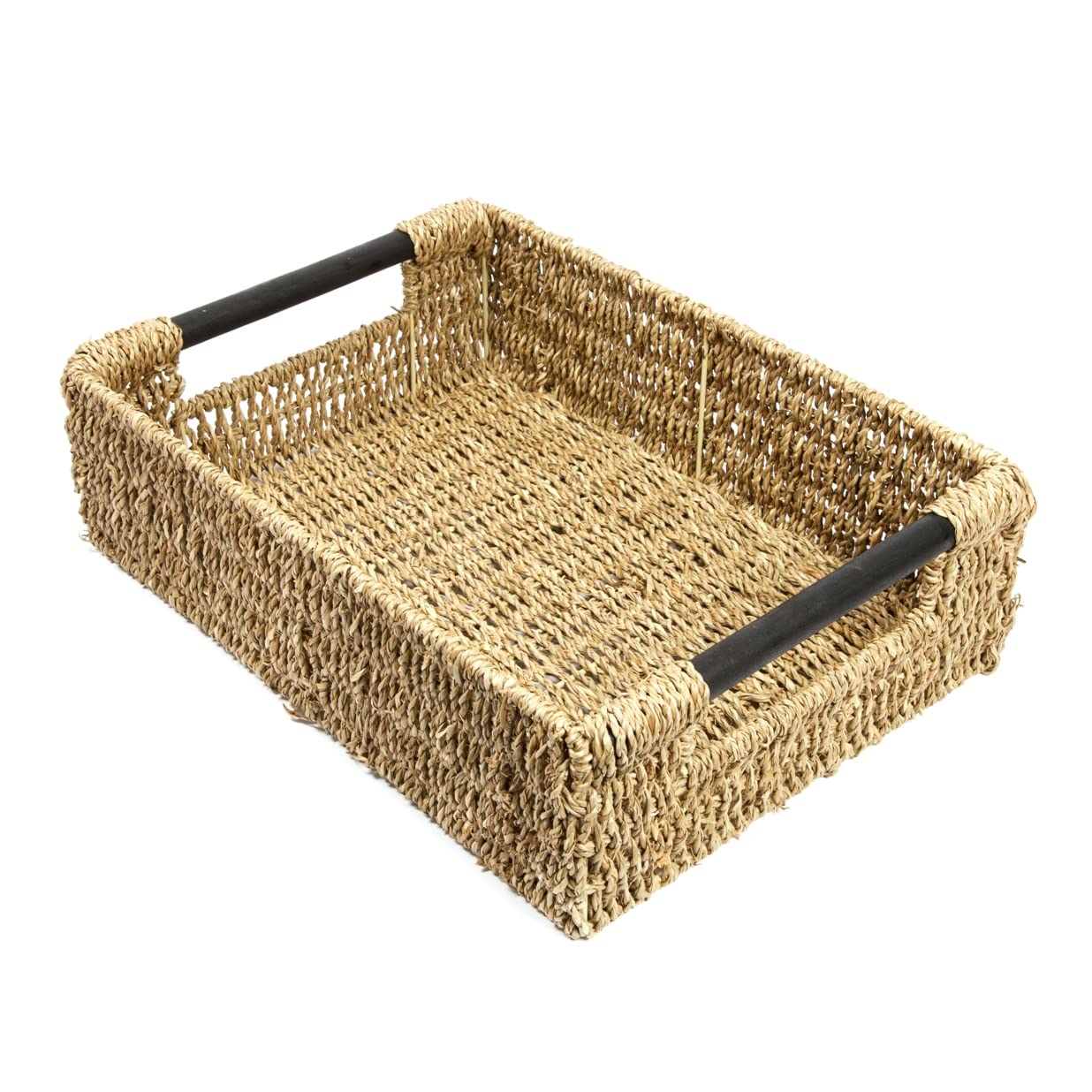 WoodLuv Large Seagrass Storage Basket With Handle