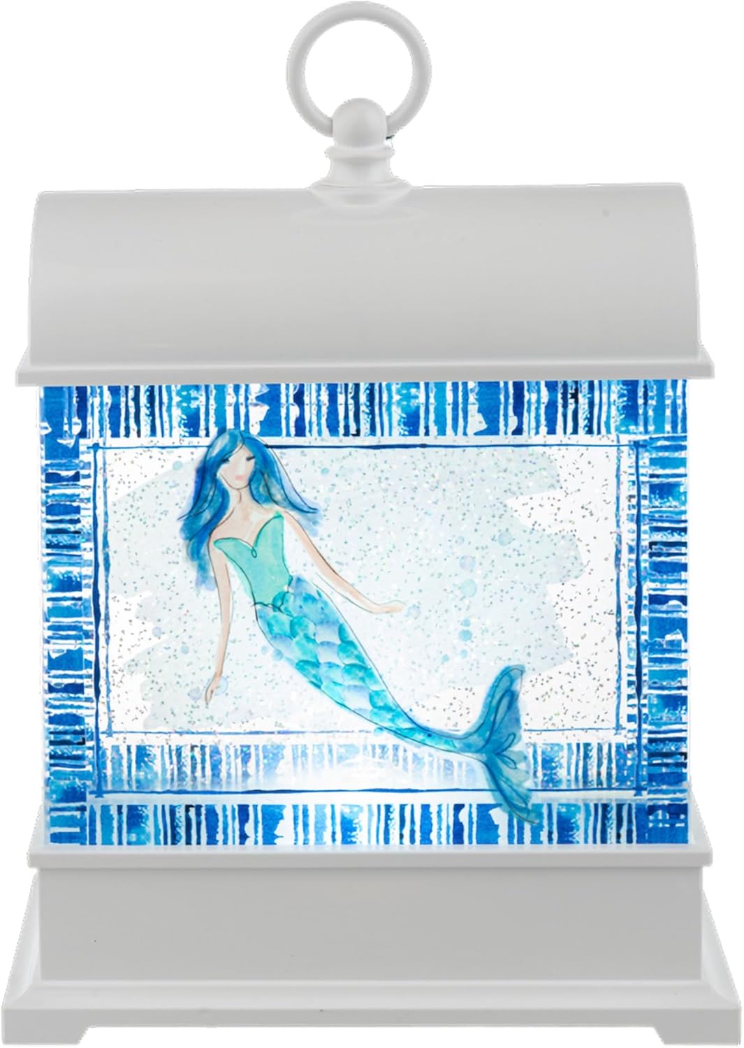 GANZ LED Mermaid Glitter Lantern 8.25 x 6.7 Acrylic Enchanting Water Snow Globe with Continuous Glitter Swirl - Magical Night Light & Home Décor