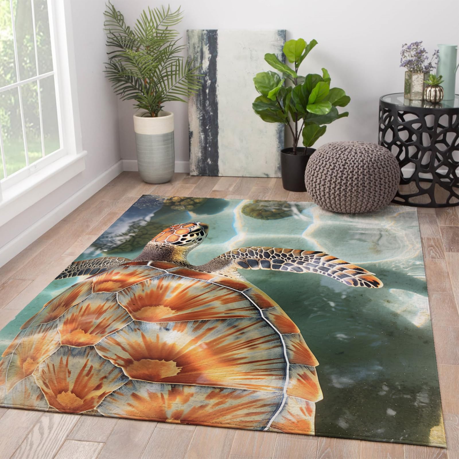 Dywaniki z motywem zwierząt morskich do dekoracji przedszkola wzór żółwia wygodny i miękki dywan na podłogę/dekoracja wnętrz 150 x 200 cm