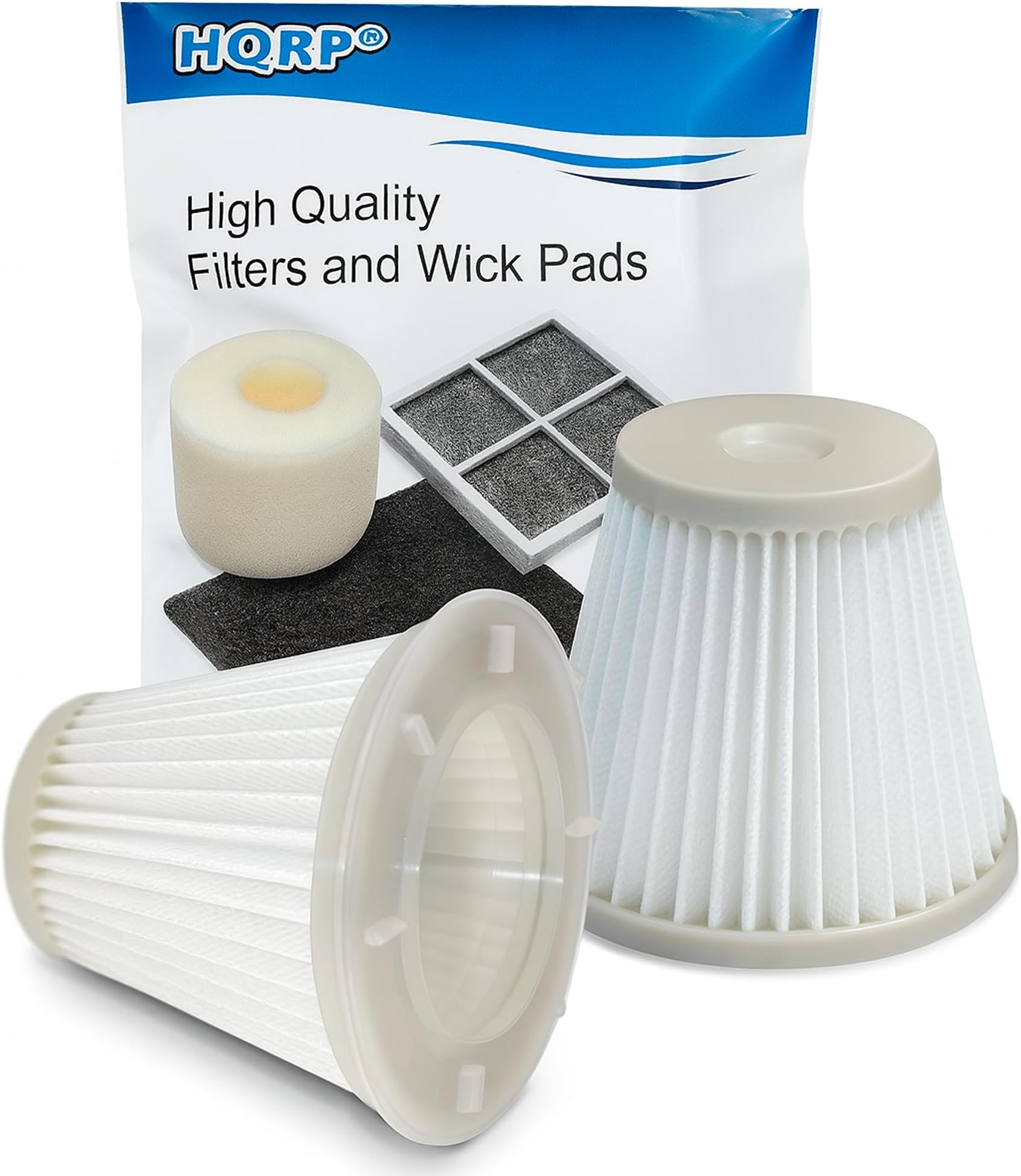 HQRP 2-Pack Filter Compatible with Black & Decker Cyclonic Action DustBuster CHV1400 CHV1600 CHV9600 CHV1500 CHV1560 Hand Vac; Part VF100H / VF100 Replacement, Washable & Reusable