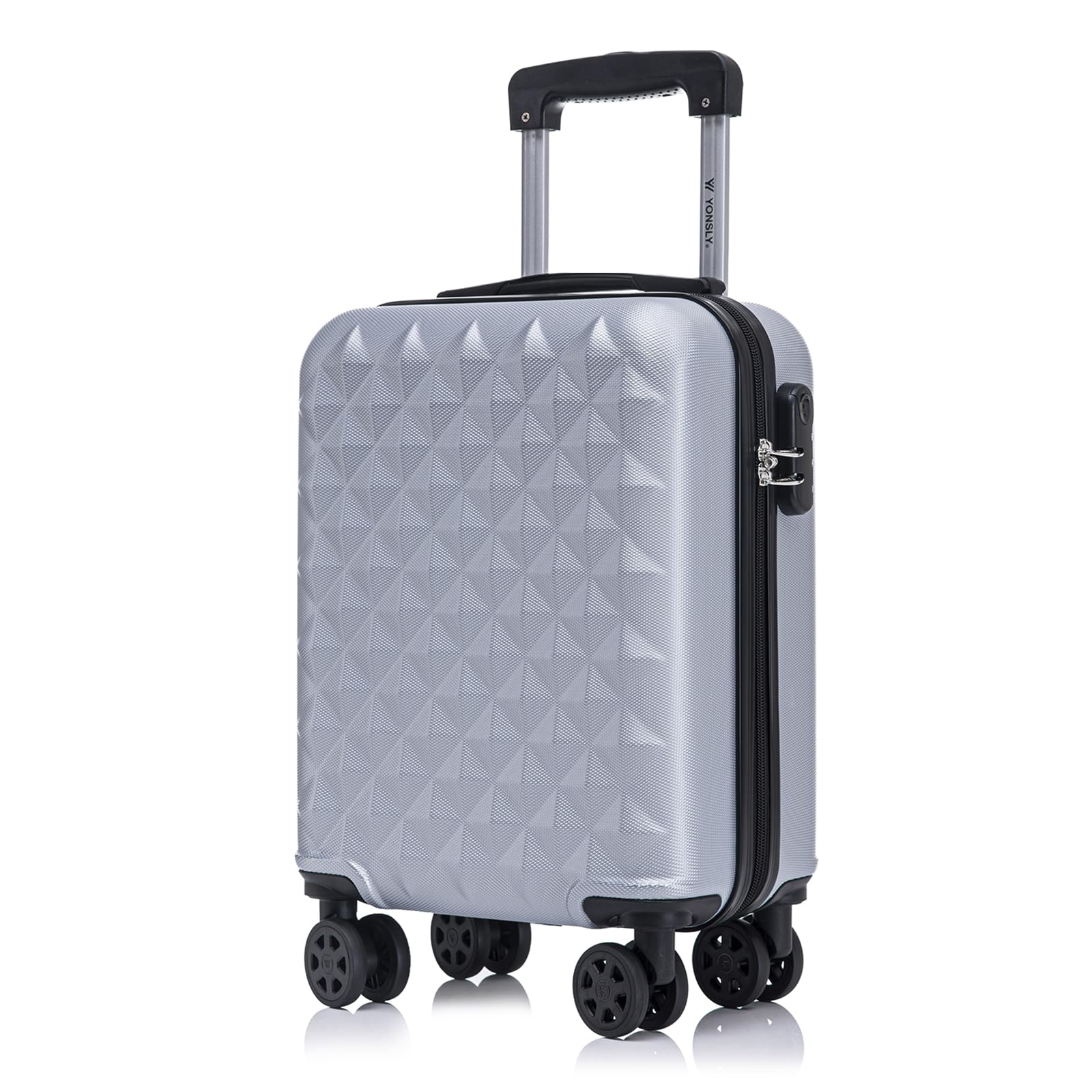 YONSLY Trolley Koffer Set, Reisekoffer, Rollkoffer Handgepäck, Kabinkoffer Suitcase, Gepäckset mit 360° Rollen, Hartschalenreisekoffer, Zahlenschloss, Gummigriff