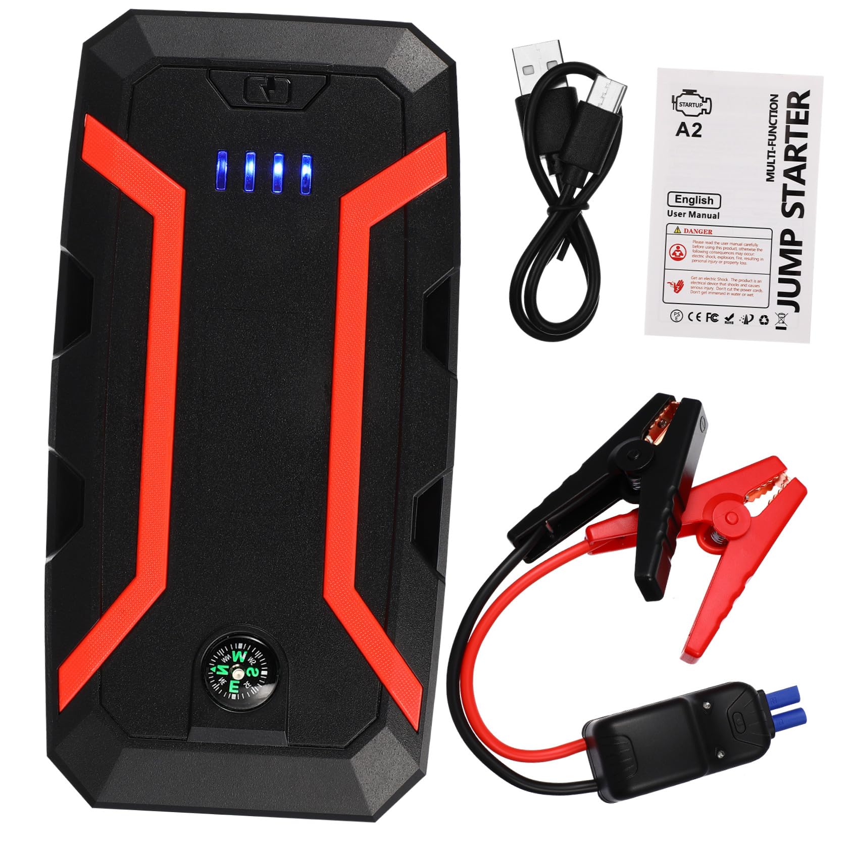 Arrancador de coche compacto de diseño delgado y carga rapida multifuncion 8