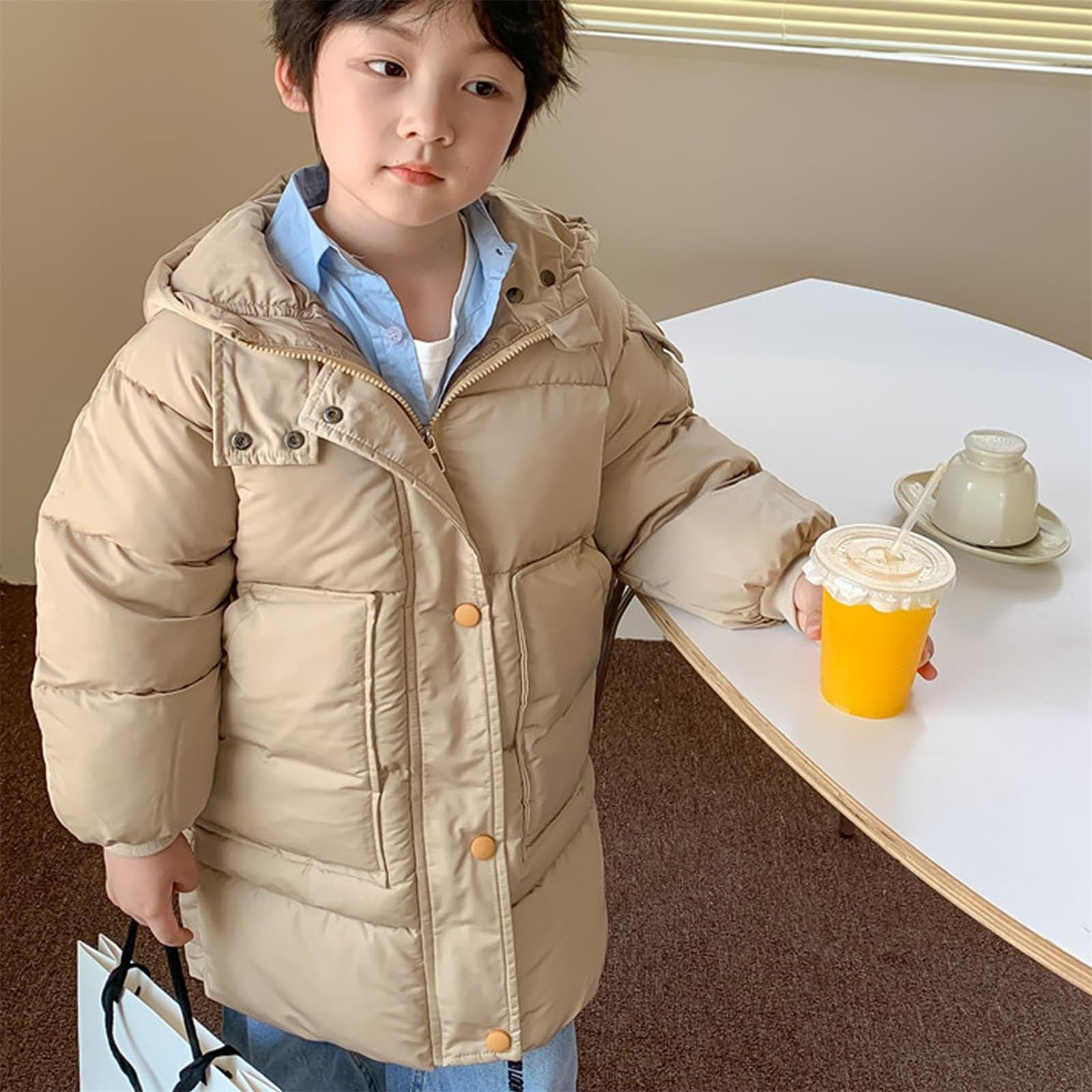 Giacca invernale da ragazza imbottita con cappuccio parka cappotto per bambini caldo ispessito piumini cappotti per bambini all'aperto cappotto comodo capispalla